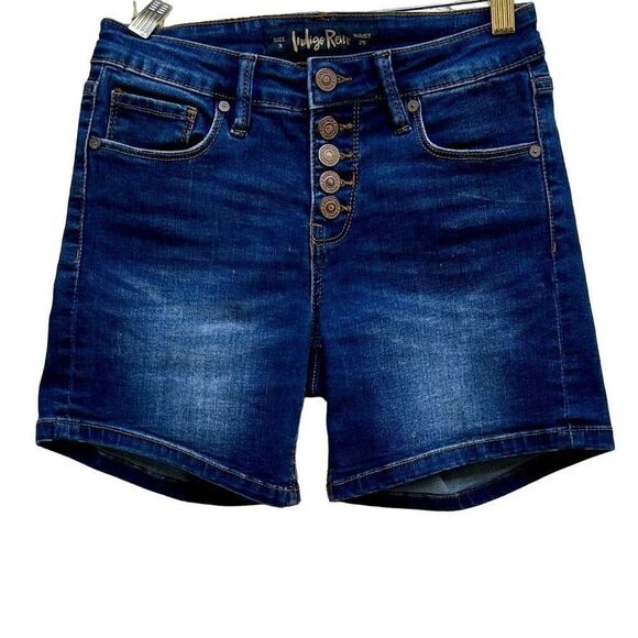 Indigo Rein Women's Juniors Size 3 (25/XS) High Rise Button Denim Shorts - Picture 1 of 9